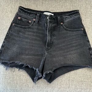 Abercrombie Women's High-Rise Black Denim Cutoff Shorts